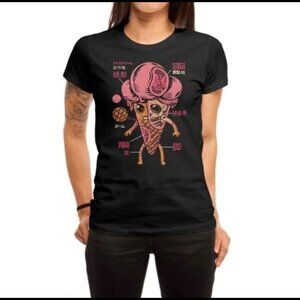 Ice Cream Kaiju Black Graphic‎ T Shirt Ladies Small